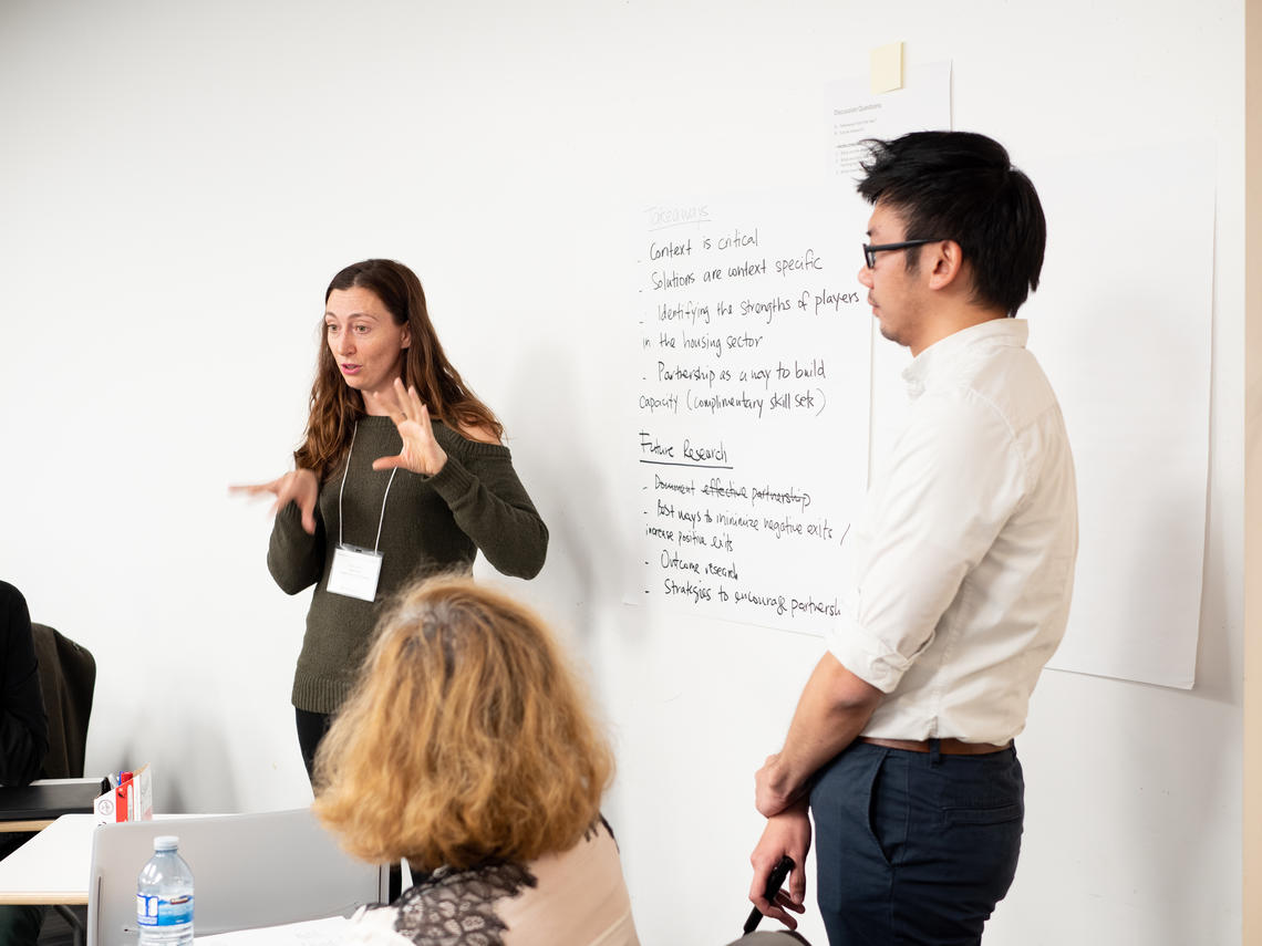 Sharing ideas and research about affordable housing during the conference. 