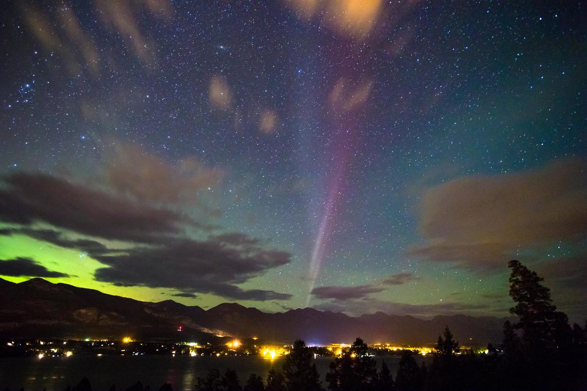 STEVE appears in the sky over Invermere, B.C. This photo prompted the conversation that led to the start of scientific investigation into STEVE. Photo by Neil Zeller, Neil Zeller Photography