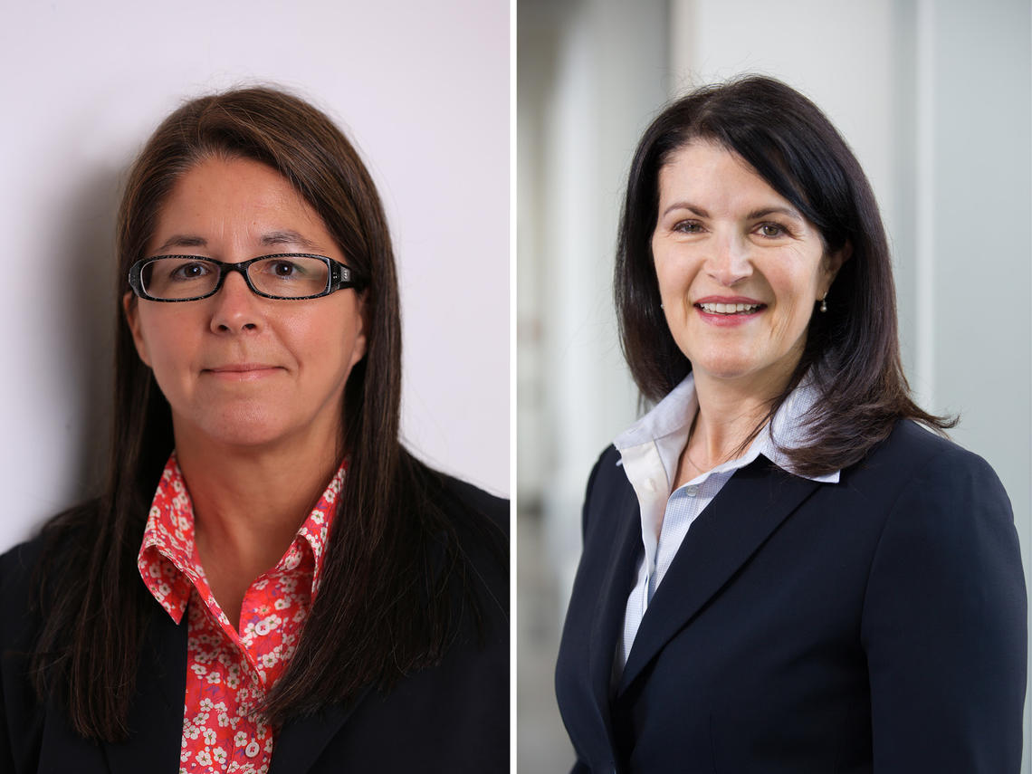 Michelle Christopher (left), executive director of Student Legal Assistance in the Faculty of Law, and Lise Houle, associate general counsel for the university. Both have been designated Queen's Counsel along with six other university alumni. 