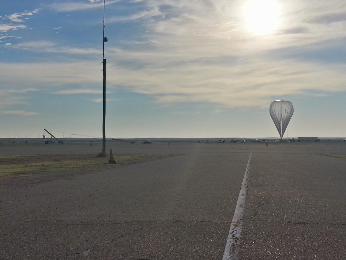 Students in the Department of Physics and Astronomy at the University of Calgary designed and built a device that was attached to this stratospheric balloon's gondola along with devices from 11 American universities. 
