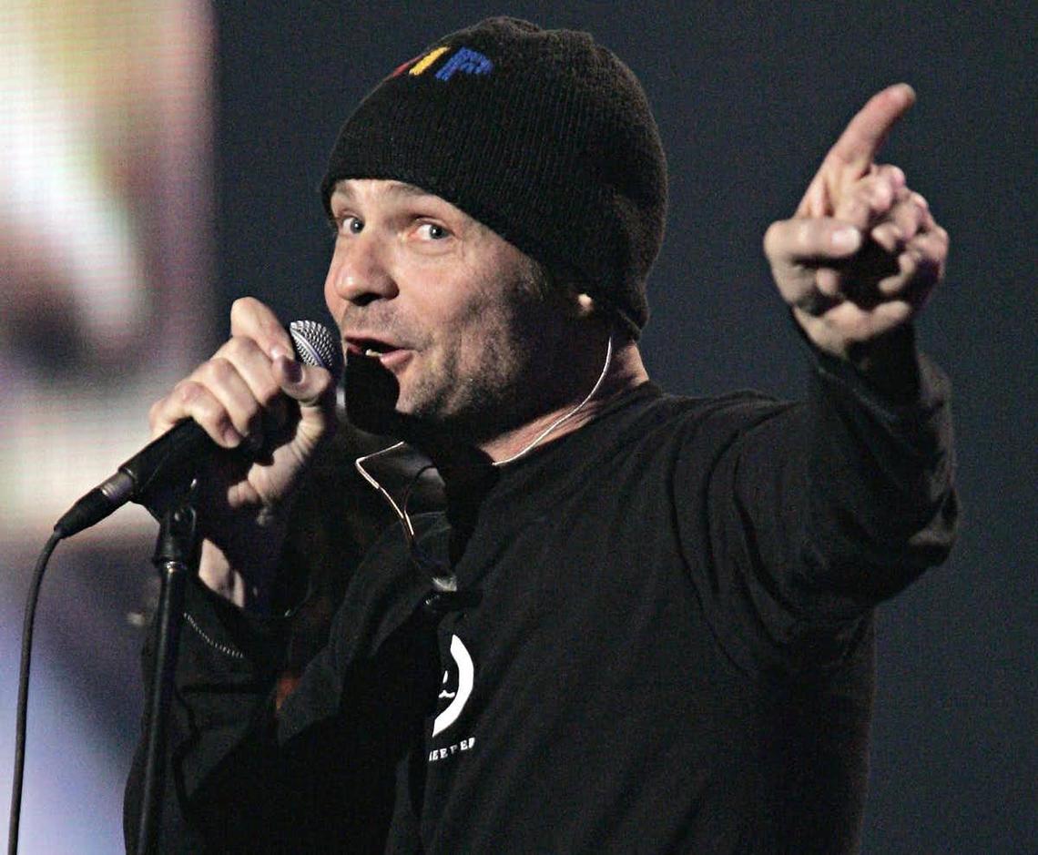 Gord Downie asked challenging questions about our Canadian identity. Here, Gord Downie performs during the Juno awards in Winnipeg, Sunday April 3, 2005.