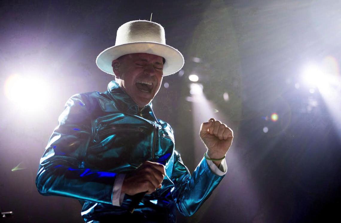 Gord Downie believed in the power of performance. Here, he leads the band through a concert in Vancouver, Sunday, July, 24, 2016.