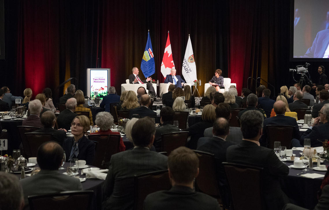 Jean Chrétien and Stephen Harper spoke at the luncheon