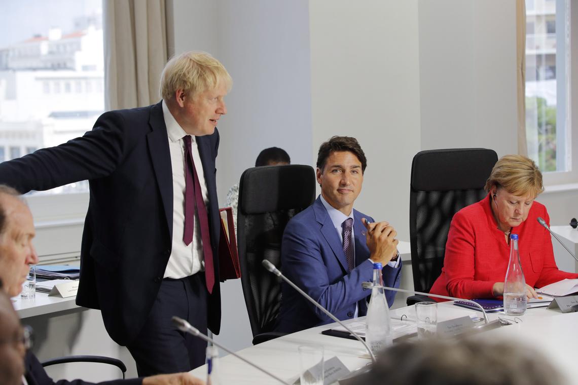 Boris Johnson, Justin Trudeau and Angela Merkel