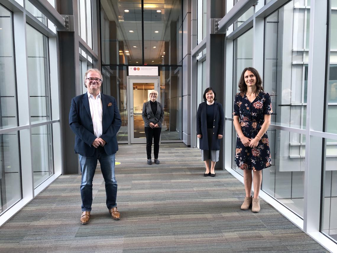 Members of the UCalgary research team that discovered a way to stop the growth of glioblastoma, the deadliest form of brain cancer.