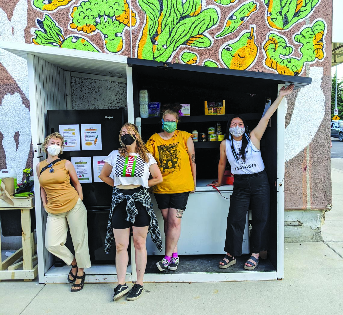Community fridge organizers, from left: Sasha Lavoie, Jennifer Jetté, Megan Kirk, Alice Lam.