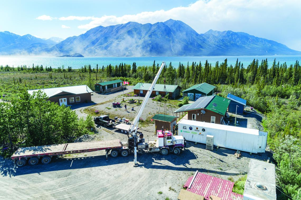 Installation of the Cropbox at the Kluane Lake Research Station.