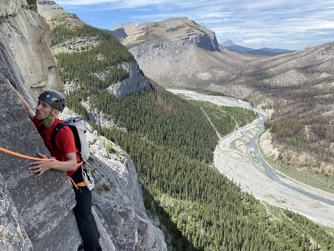 Ryan Flinkfelt rock climbing with the Outdoor Centre in 2022.