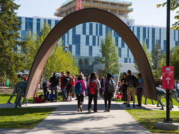 First-year students visit The Campus Expo, an outdoor resource featuring key campus services, and student organizations.