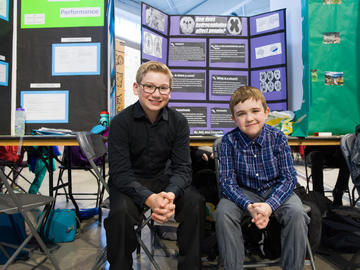 Jett Barry and Connolly Gamble – grade 7 science fair participants from Nose Creek School
