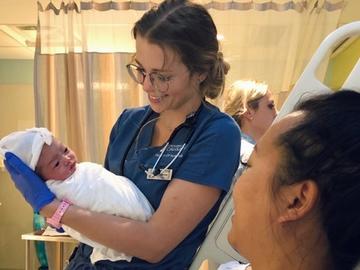 Polan on her first shift on Labour and Delivery. "I was lucky enough to be with this lovely couple through their labour, delivery, and transfer over to postpartum. It was an amazing experience."