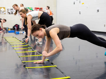 Students in the UCalgary dance program participating in both the body conditioning class, as well as a contemporary dance class.