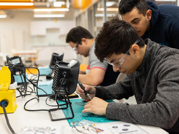 soldering workshop participants