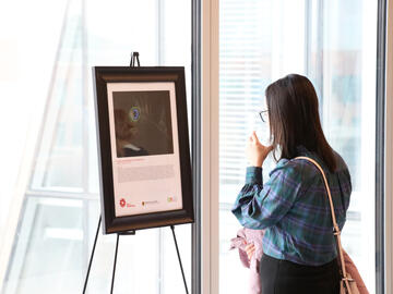 Selections from the 2022-23 Images of Research competition were on display at the event.