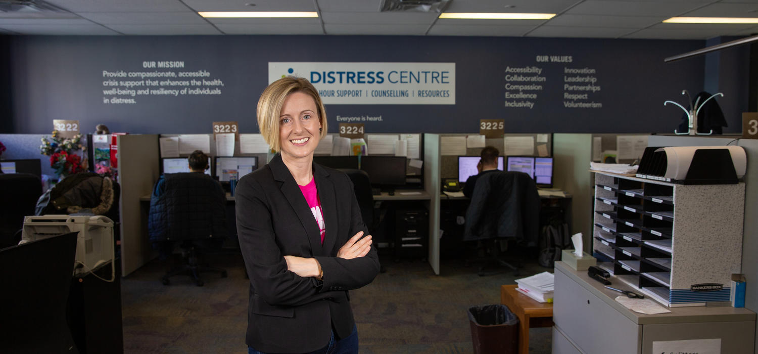 Jerilyn Dressler MSW'15, exec. director, Calgary Distress Centre