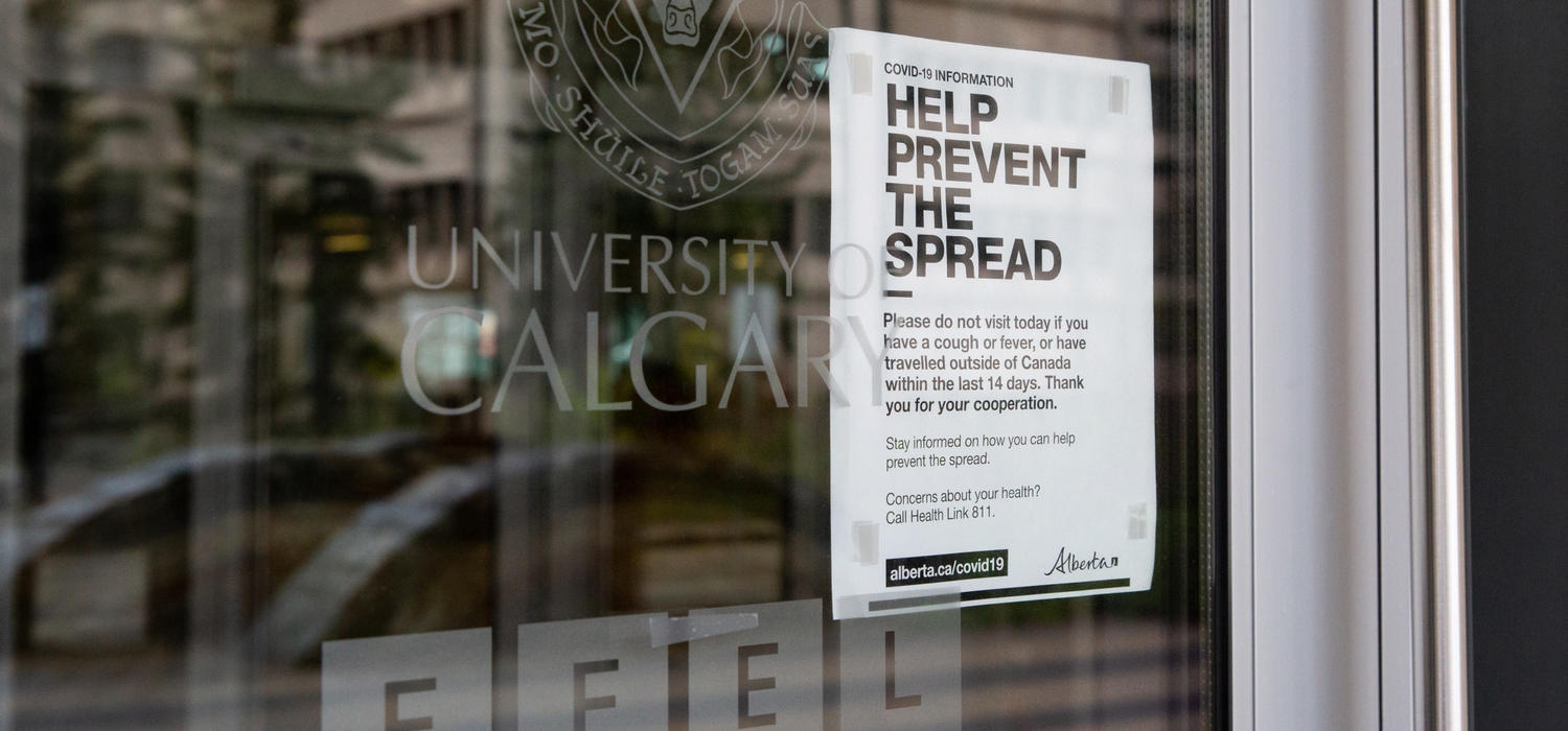 Help Prevent the Spread sign on door of EEEL building.