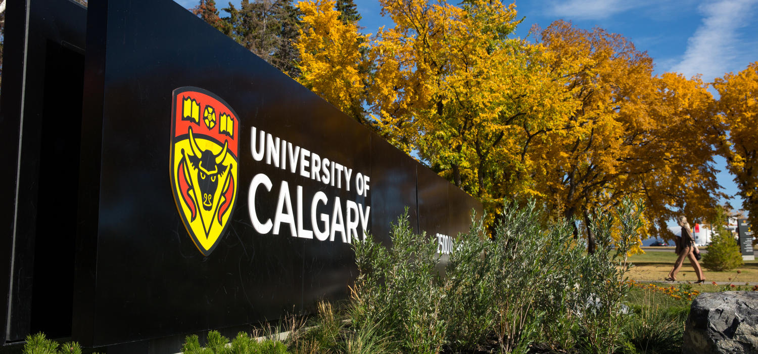 University of Calgary sign in the fall