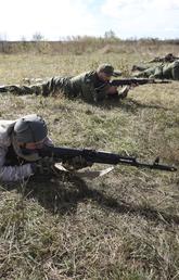Recruits attend military training at a firing range in the Krasnodar region in southern Russia in October 2022, eight months into Russia’s war in Ukraine. The mobilization of recruits was a sign of Russian acknowledgement that it was engaged in full-fledged war, not a ‘special military operation.’