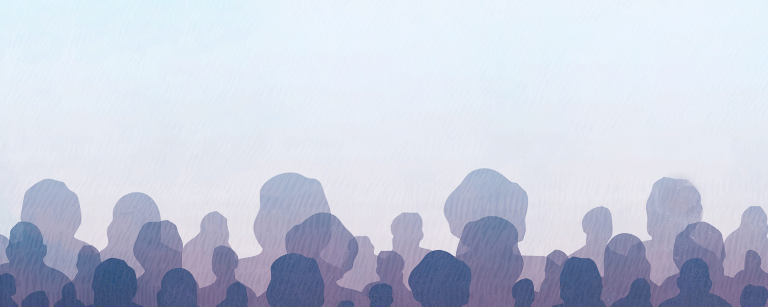 silhouettes of many people