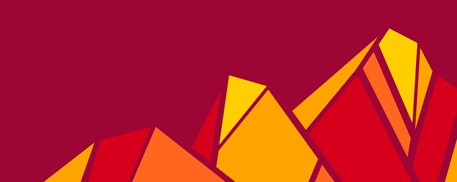 Geometric mountains in red and yellow