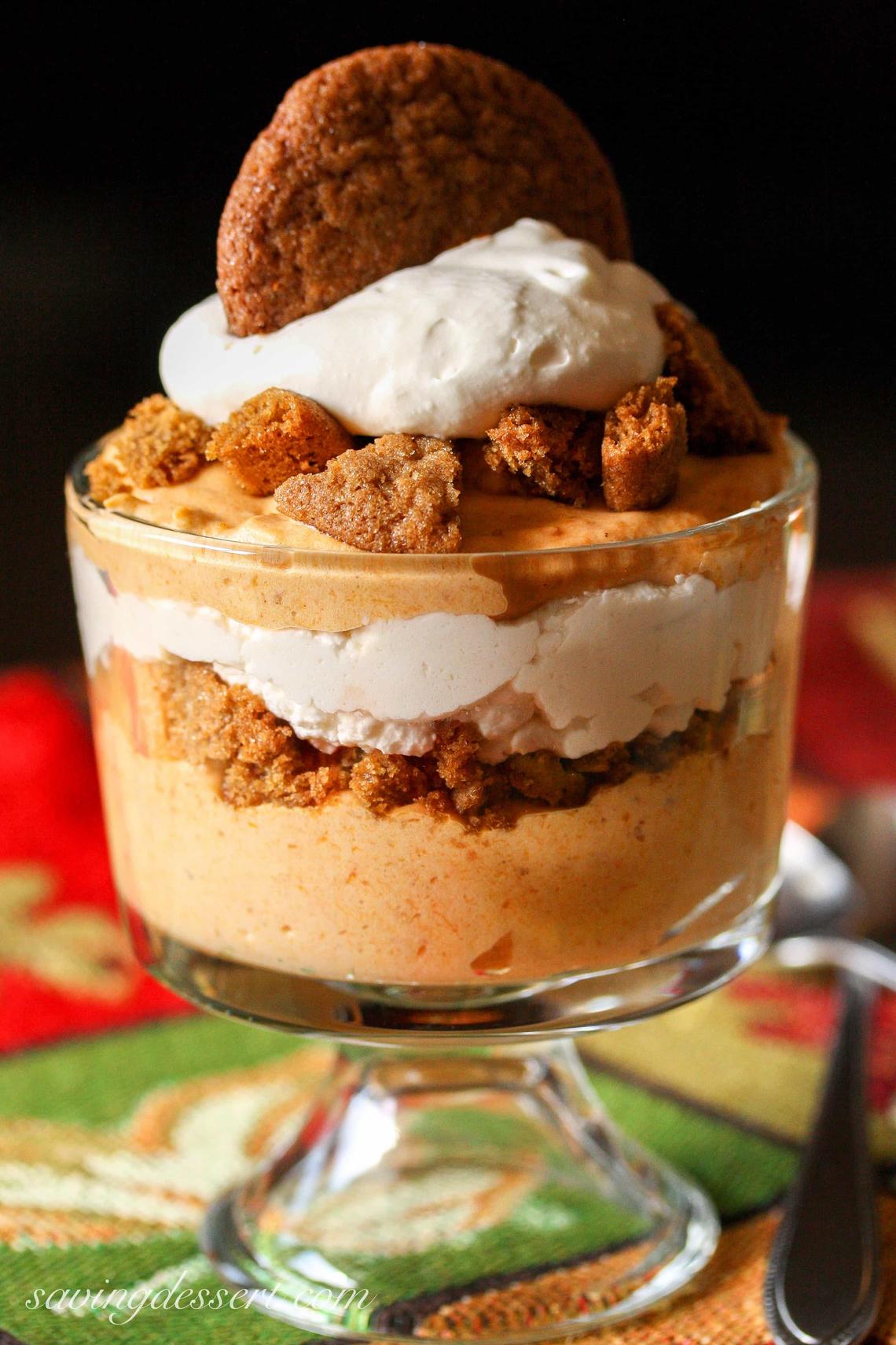3. ​​​​​​​Pumpkin Mousse Parfait with Speculoos Crumble