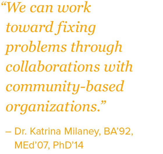 We can work toward fixing problems through collaborations with community-based organizations.