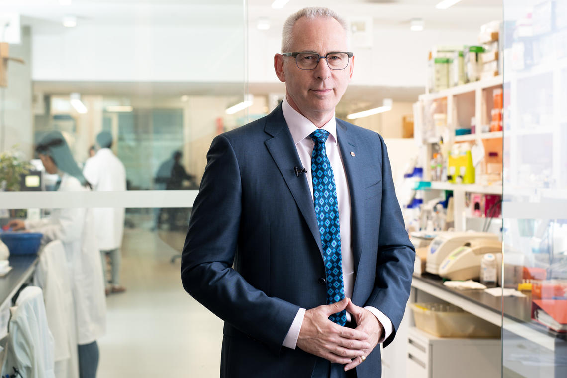 Ed McCauley in one of hundreds of labs at the  Cumming School of Medicine.