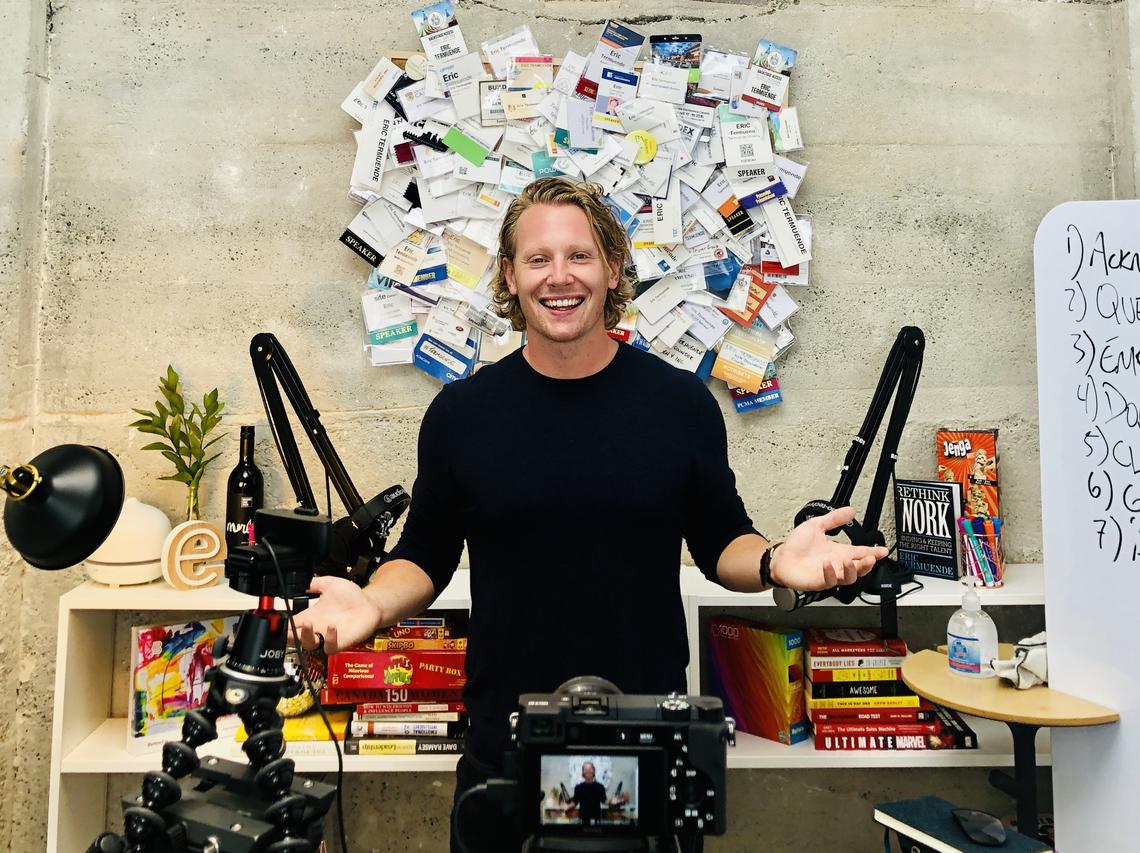 Eric Termuende in his home office