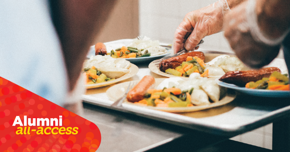 An image of some dishes being set up 