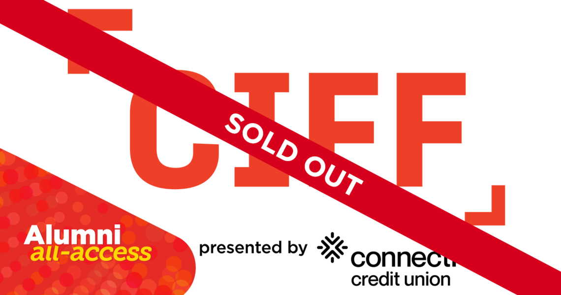 CIFF Logo with red words with a red slash on top. On the red slash, the words "sold out" are written in white. 