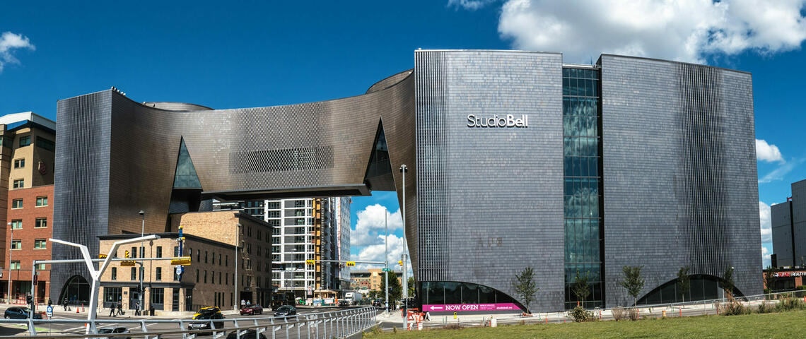 A photo of the outside of Studio Bell