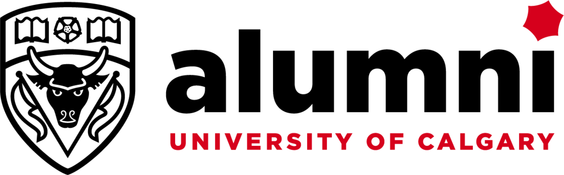 University of Calgary Alumni logo in black and red