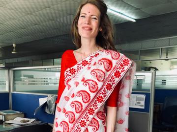 Russell, on assignment in Bangladesh