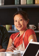 woman running a coffee shop