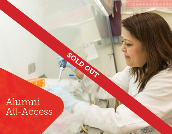 A woman uses a pipette in a lab with a "Sold Out" banner across the image.